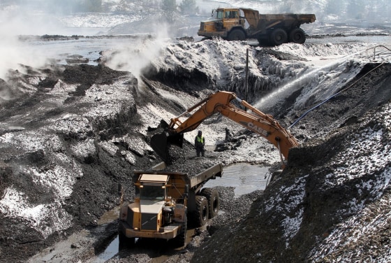 Image: Crew continues its effort to extinguish the underground culm dump fire in Lackawanna County, Pa.