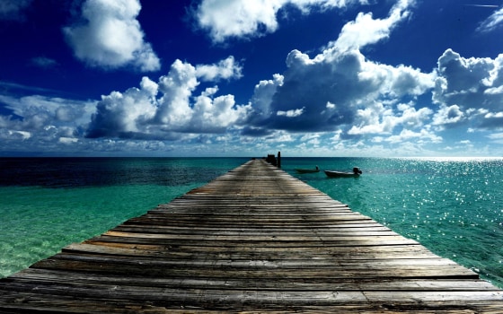 Image: A dock at Port Nelson on Rum Cay in the Bahamas