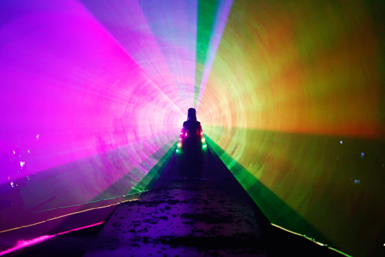 Image: A model presents a creation by Fanny's F.UR during Shanghai Fashion Week
