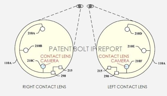 An illustration from the patent application shows a possible configuration of camera and supporting electronics.