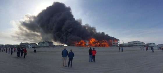 Image: At least three houses were destroyed after a fire broke our near the beach front in Sea Isle City, N.J., on Friday.