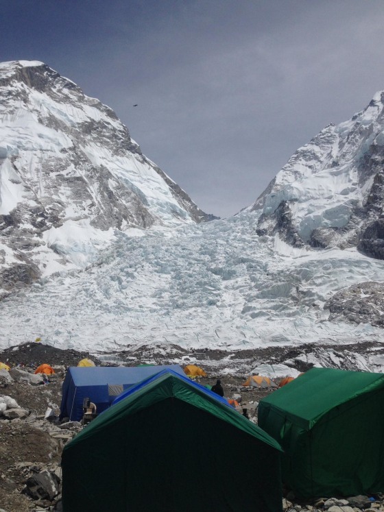 The icefall at Mount Everest after an avalanche Friday, April 18, 2014, that killed at least 13 Sherpas.