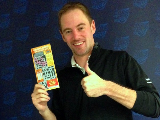 Image: Christopher Kaelin, 31, an occasional lottery player, won the same lottery game three times in three weeks, officials announced Wednesday.