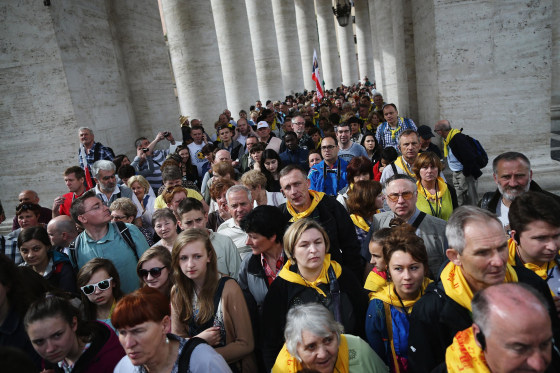 Image: Final Preparations Are Made For The Canonisation Of Pope John Paul II And Pope John XXIII