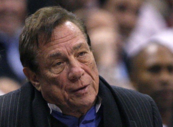 Image: File of Clippers owner Sterling sitting as he watches team play Knicks in NBA game in Los Angeles