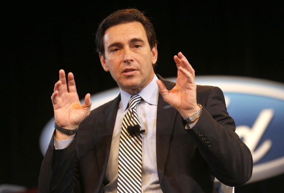 Image: Ford Motor COO Mark Fields addresses the media after Ford announced he will replace Alan Mulally as Ford President and CEO in Dearborn