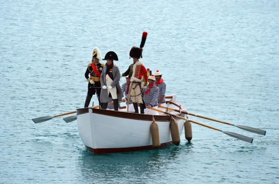 Image: Italian enthusiast Roberto Colla performs as Napoleon Bonaparte