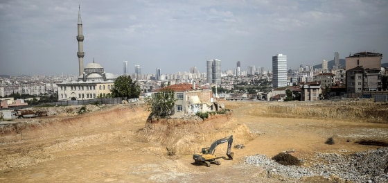 Image: A lone house stands at a construction site in the Fikirtepe district of Istanbul