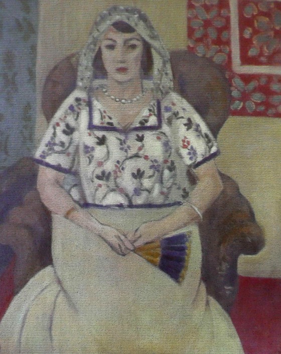 Image: A painting by French artist Matisse is beamed to a wall at an Augsburg courtroom