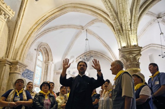 Image: ISRAEL-VATICAN-RELIGION-POPE-CENACLE