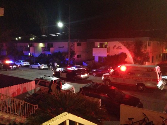 Police respond to a shooting rampage Friday night in Isla Vista, Calif., near UC Santa Barbara.