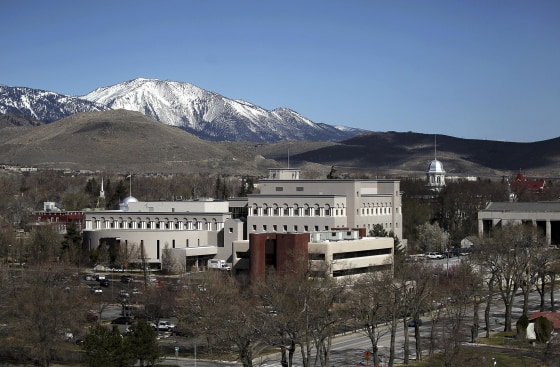 This April 4, 2012 photo released by the City of Carson City shows the downtown area, including the state Capitol building at right, in Carson City, Nev. An Associated Press analysis of federal temperature records shows Carson City has warmed more in the last 30 years than any other city in the nation.