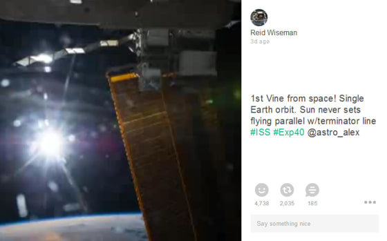 First Vine from space.
