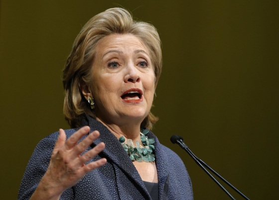 Image: Former U.S. Secretary of State Hillary Clinton speaks during an event in Chicago