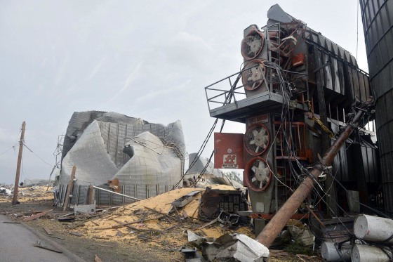 Image: Structures in Pilger, Neb. are heavily damaged after tornadoes moved through the area on June 16.