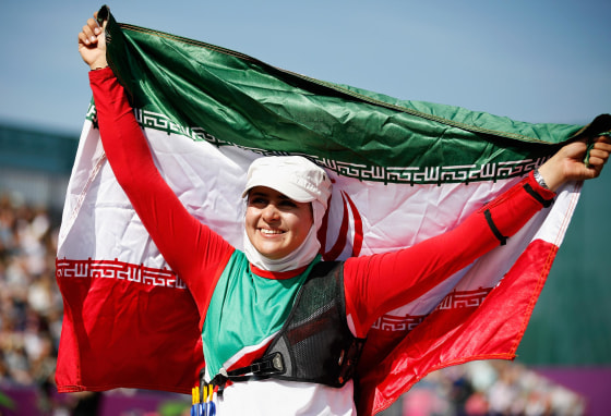 Image: Zahra Nemati of the Islamic Republic of Iran celebrates winning a gold medal at the London 2012 Paralympic Games