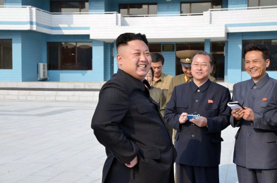 This picture released by North Korea's official Korean Central News Agency (KCNA) on April 21, 2014 shows North Korean leader Kim Jong-Un inspecting the Songdowon international children's camp in Kangwon province in North Korea.