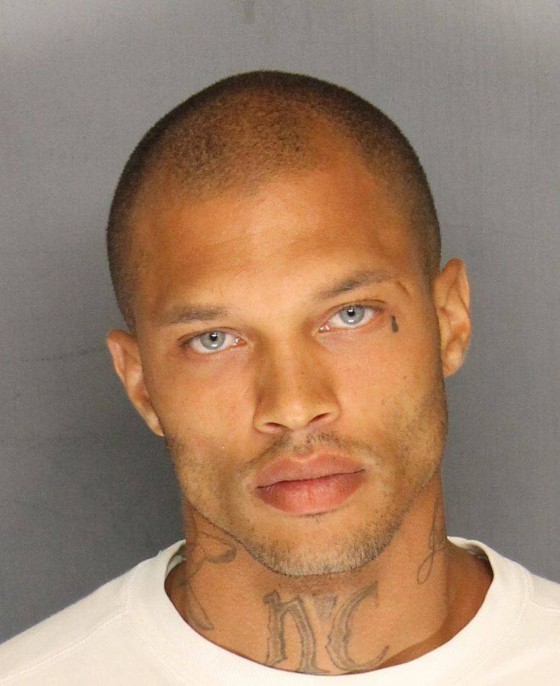Image: Jeremy Meeks, 30, who was one of four men arrested Wednesday in raids in Stockton, Calif.