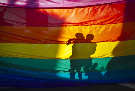 Image: Activists celebrate two decisions by the US Supreme Court seen as victories for gay marriage