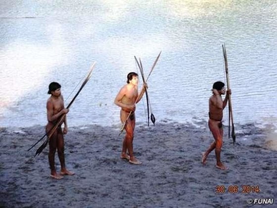 Image: Group of indigenous people who contracted the flu after making contact with settled tribe