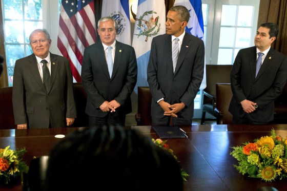 Image: Otto Perez Molina, Salvador Sanchez Ceren, Juan Hernandez, Barack Obama