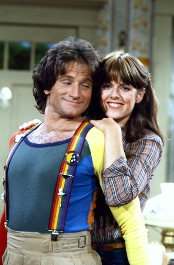 Robin Williams and Pam Dawber in "Mork and Mindy,"1978-82.