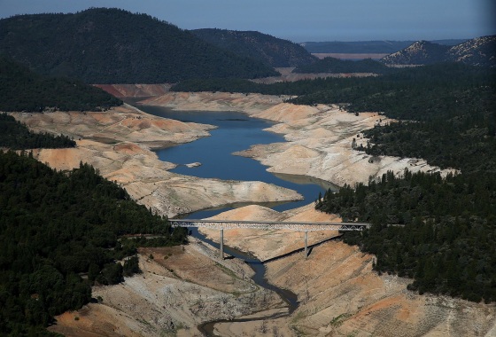 A section of Lake Oroville is seen nearly dry on Aug. 19, 2014 in Oroville, California. 