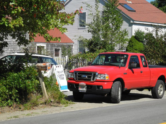 Image: The Hope Elephants facility was blocked off to cars Tuesday in Hope, Maine