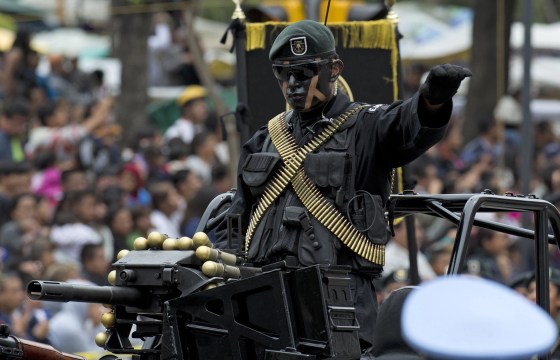 Mexican armed forces parade through Mexico City in commemoration of the country's 204th anniversary of independence. 