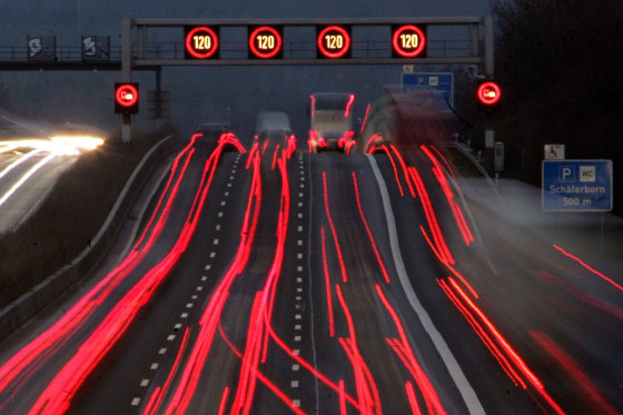 Image: Germany's Autobahn A 5 near Frankfurt on Dec. 12, 2006