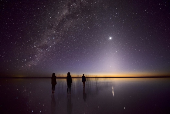 Venus appears over Kati Thanda-Lake Eyre in Australia