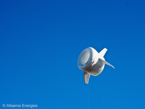 Image: Altaeros Energies' prototype in its second flight.