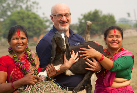 Image: Pierre Ferrari, CEO of Heifer International in Bharatpur.