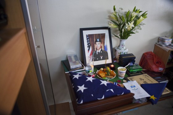 Image: A shrine for Pvt. Danny Chen at his home in the Manhattan borough of New York on Friday, December 30, 2011.