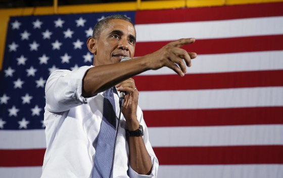 Image: Obama visits a steel factory and speaks about jobs in Indiana