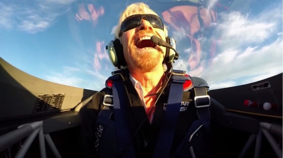 Image: Branson in aerobatic plane