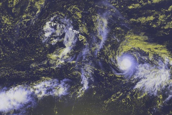 Image: Tropical Storm Ana is seen in a NOAA satellite image