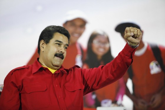 Image: Venezuela's President Nicolas Maduro gestures during a meeting with supporters in Caracas