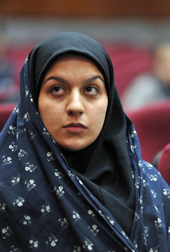 Iranian Reihaneh Jabbari attends her trial in Tehran in 2008. According to the allegations, Jabbari killed her rapist with a knife in an act of self-defense in July of 2007. The court sentenced her to death for committing murder, and she was executed Saturday.