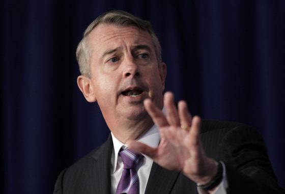 Virginia Republican Senate hopeful Ed Gillespie speaks during a town hall forum in Reston, Va, Monday, Sept 8. 2014. Gillespie and Sen. Mark Warner, D-Va. made their pitches to northern Virginia's tech community at the town hall forum. The Northern Virginia Technology Council is hosting a town hall forum Monday morning in Reston. (AP Photo/Luis M. Alvarez)