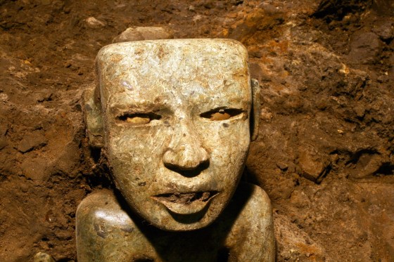 Image: Sculpture unearthed at the Teotihuacan archeological site in Mexico