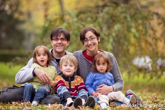 Tori Tomalia was diagnosed with lung cancer at 37. She is shown here with her family.