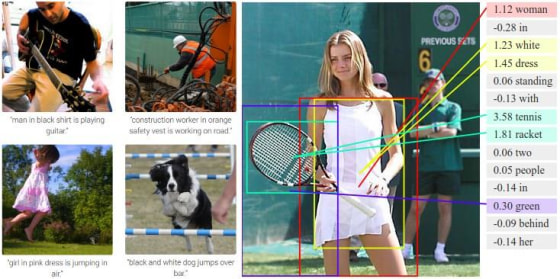 Examples of the computer system's analysis of images.