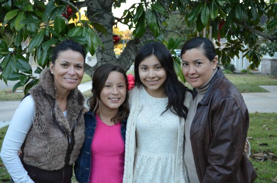 From left, NBC News contributor Claudia Deschamps with her daughter Martha Lopez and her niece Melanie Mendoza and her sister-in-law Maria Elena Lopez, who are visiting from Mexico. Claudia loves having family visit, though it means a lot of trips to the shopping mall.