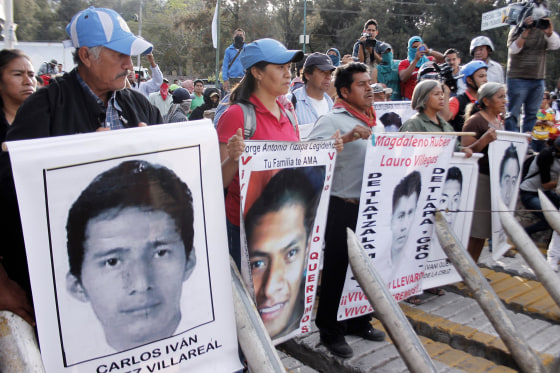 Image: Parents of missing students participate in a protest demanding justice and clarification of the disappearance of 43 students from Ayotzinapa