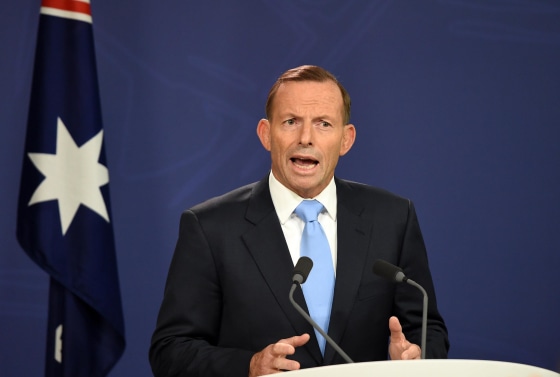 Australia's Prime Minister Tony Abbott speaks during a press conference in Sydney on February 6, 2015. Party critics of Australian Prime Minister Tony Abbott launched a dramatic bid on February 6 to unseat the unpopular conservative leader after less than 18 months in office, but he vowed to fight on. AFP PHOTO / Saeed KHANSAEED KHAN/AFP/Getty Images