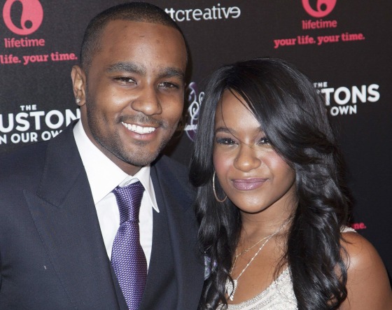 Image: Nick Gordon and Bobbi Kristina Brown attend the opening night of \"The Houstons: On Our Own\" in New York