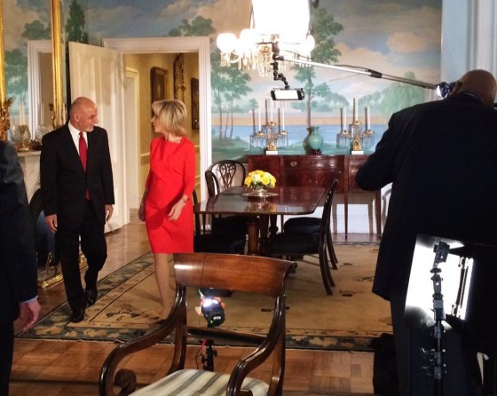 Afghanistan President Ashraf Ghani and NBC News correspondent Andrea Mitchell.