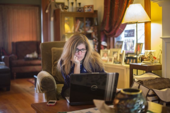 Image: Emily Wittmann working from home in Montclair