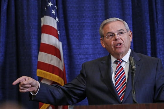 Image: NJ Sen. Bob Menendez Holds Press Conf. After Indictment On Corruption Charges